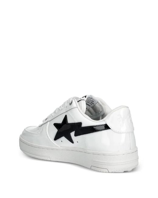 A Bathing Ape White Star-Embellishment Sneakers