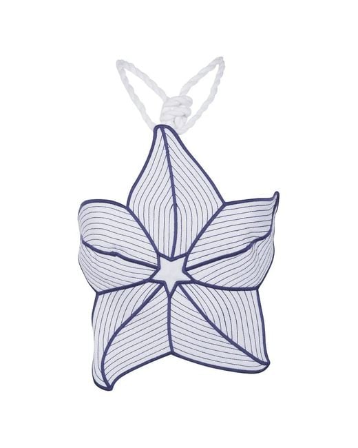 Farm Rio White Star-Shaped Halterneck Top