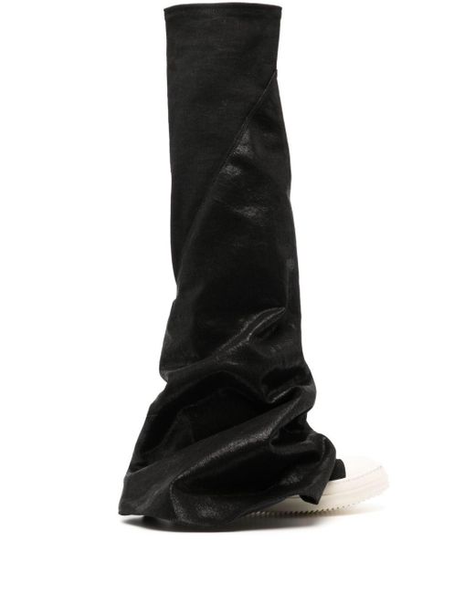 Rick Owens Black Fetish Denim Boots