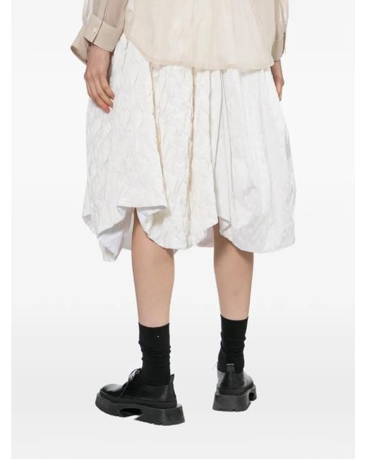 Comme des Garçons White Jupe À Coupe Mi-Longue
