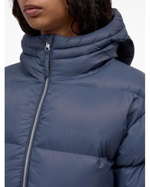 Closed Blue Hooded Padded Jacket