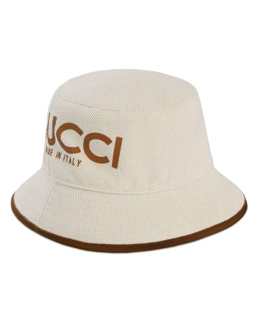 Gucci Natural Bucket Hat With Print for men