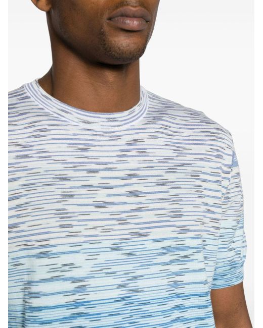T-shirt In Cotone Con Stampa Tie-dye di Missoni in Blue da Uomo