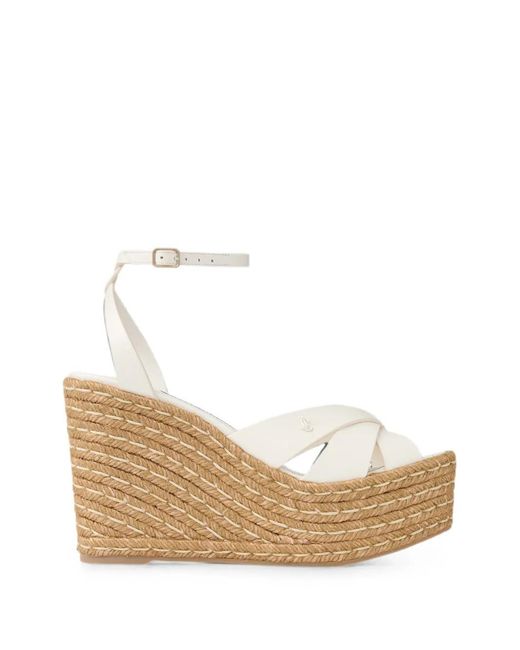 Jimmy Choo Natural Espadrilles Korra À Talon Compensé