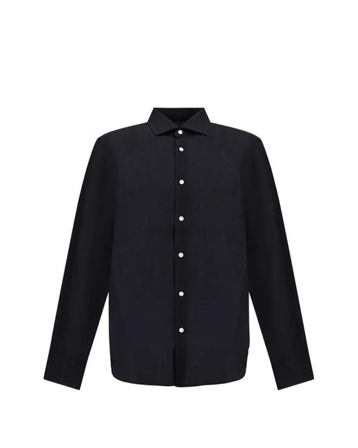Herno Blue Shirt Linen for men