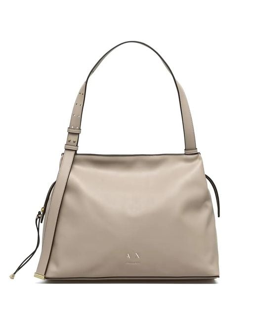 ARMANI EXCHANGE Natural Zip-Clousure Shoulder Bag