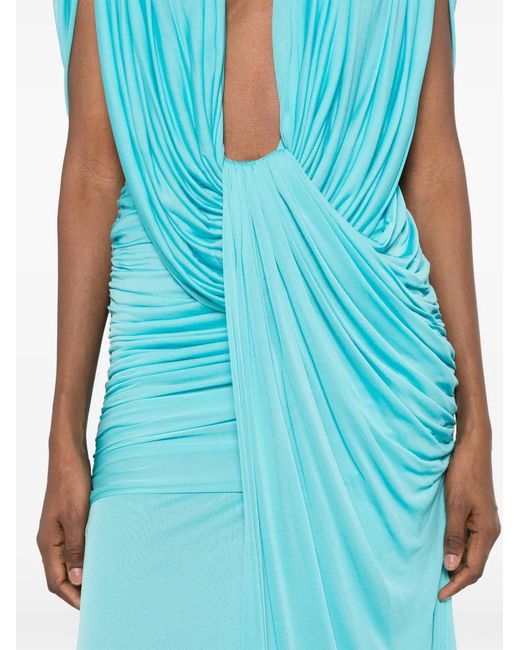 Christopher Esber Blue Ripple Drape Dress
