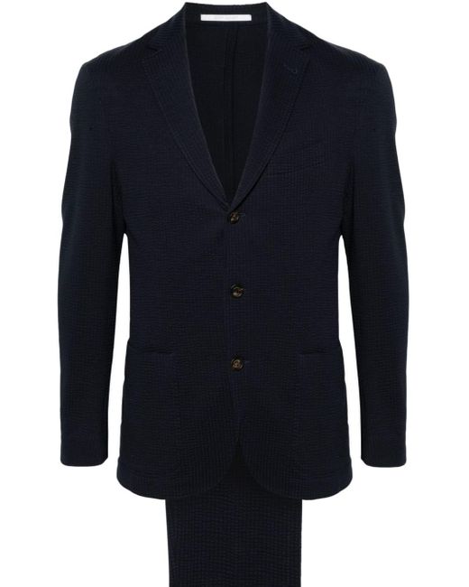 Eleventy Blue Seersucker Single-breasted Suit for men