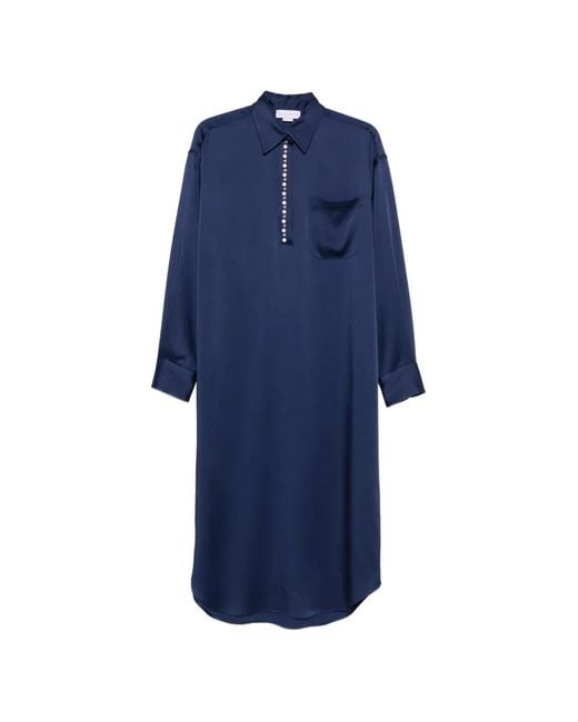 Stella McCartney Blue Buttoned Pocket Midi Dress