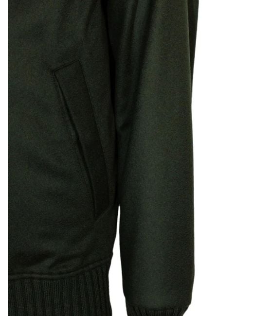 KIRED Green Cashmere Bomber Jacket for men