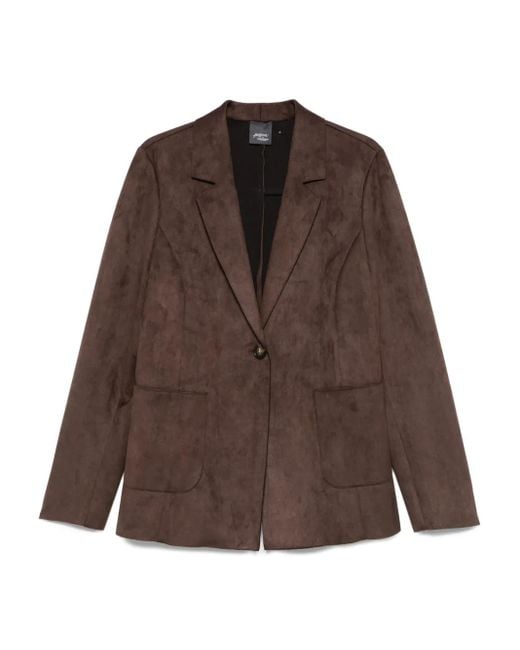 Marina Rinaldi Brown Single-Button Pocket Jacket