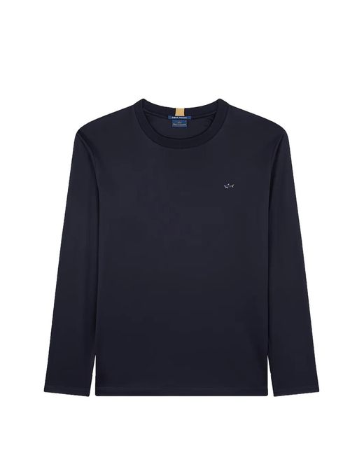 Paul & Shark Blue Logo-Embroidered Sweater for men