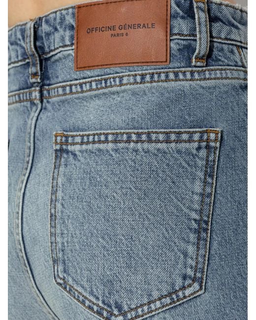 Officine Generale Blue Flared Denim Jeans