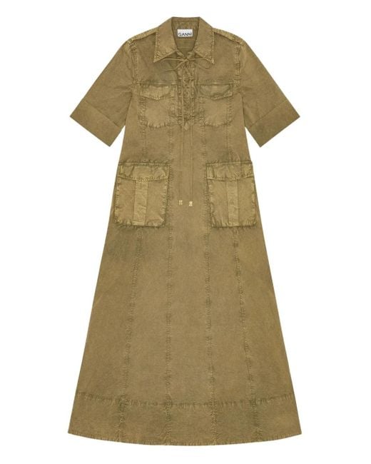 Ganni Green Midikleid aus Denim