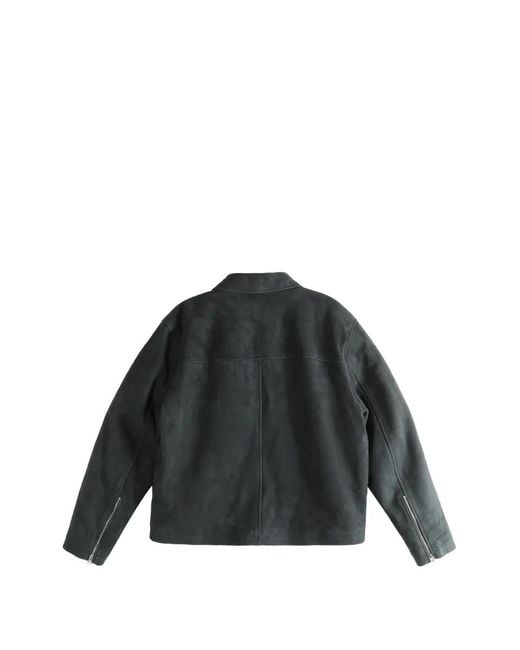 Stussy Black Zip Suede Jacket for men