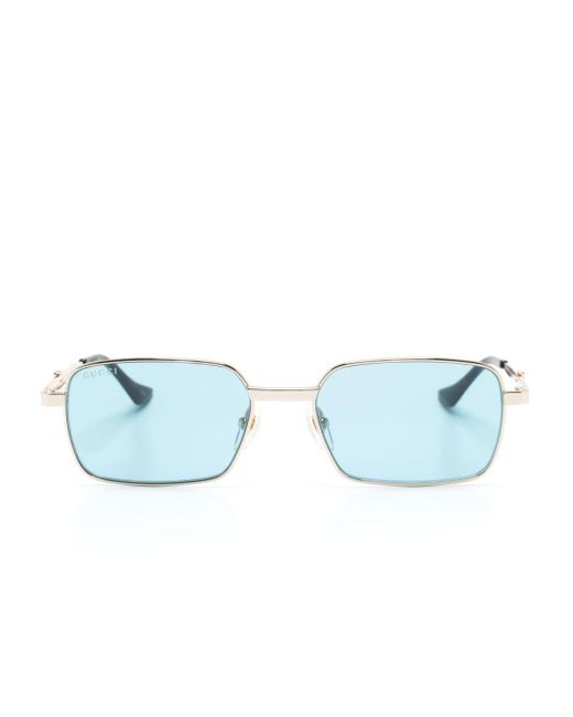 Gucci Sonnenbrille mit eckigem Gestell in Blue für Herren