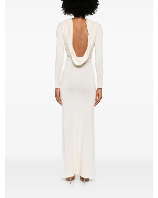 AYA MUSE White Fine-Knitted Maxi Dress