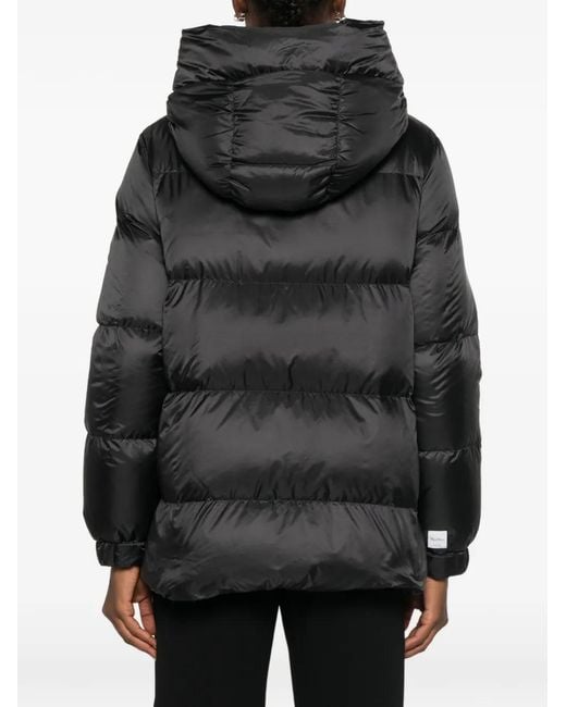 Max Mara Black Seia Hooded Quilted Coat
