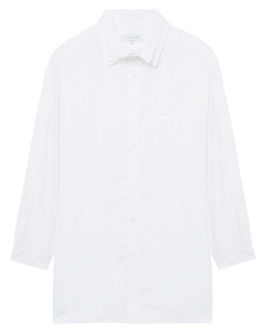 メンズ Yohji Yamamoto レイヤードカラー シャツ White