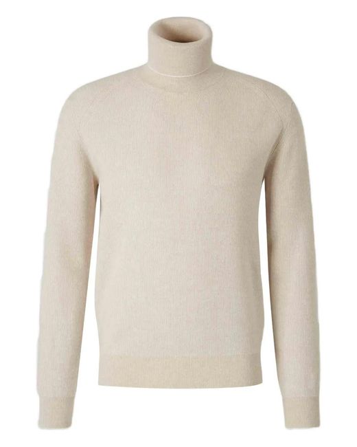 Brioni White Ribbed Sweater for men