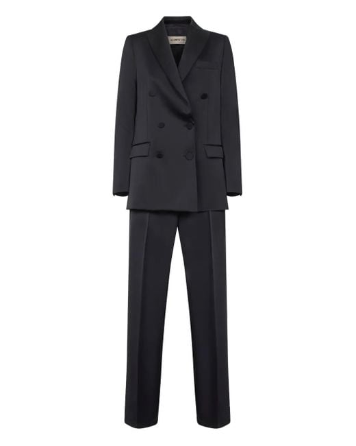 Blanca Vita Black Double-Breasted Peak-Lapel Suit