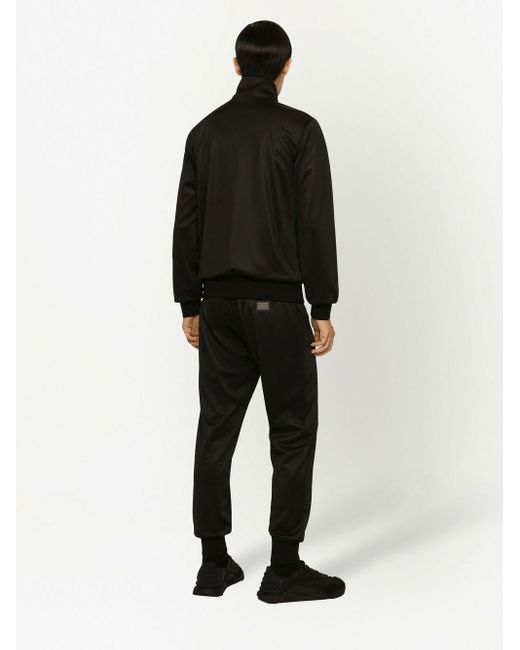 Dolce & Gabbana Black Logo Zipped Track Jacket for men