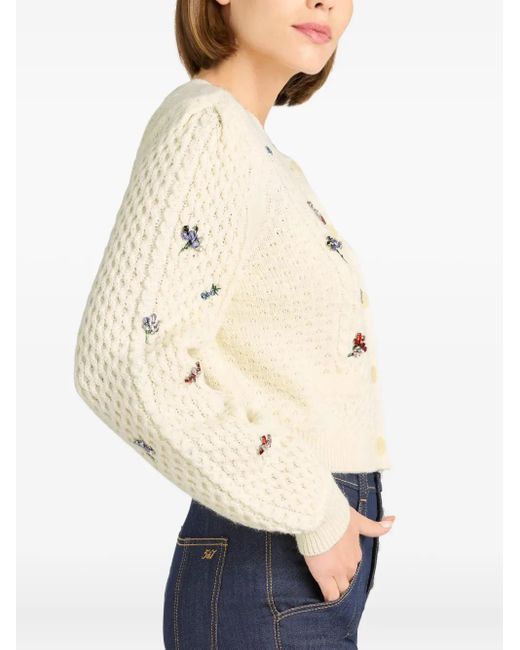 Cinq À Sept Natural Rasa Floral-Embroidered Cardigan