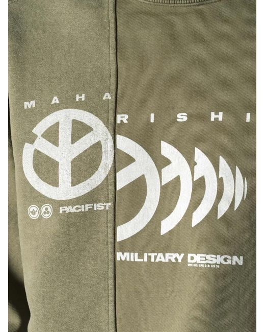 Maharishi Green Pull À Logo Imprimé Et Empiècements for men