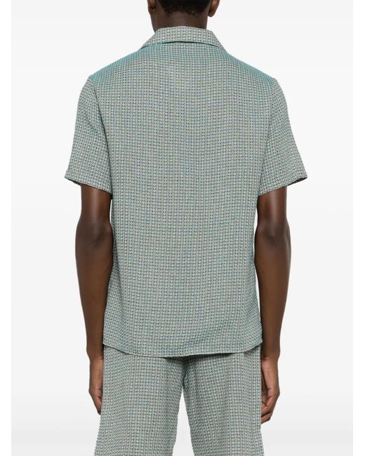 Amir Slama Green Logo-Engraved Jacquard Shirt for men