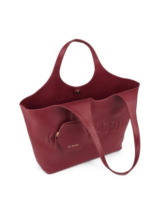 Kat Maconie Purple Large Brooklyn Logo-Embossed Shoulder Bag