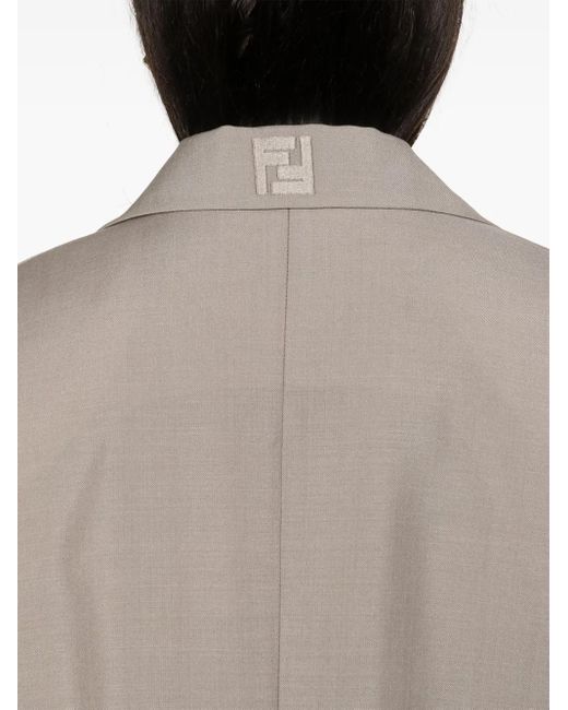 Fendi Gray Single-Breasted Blazer