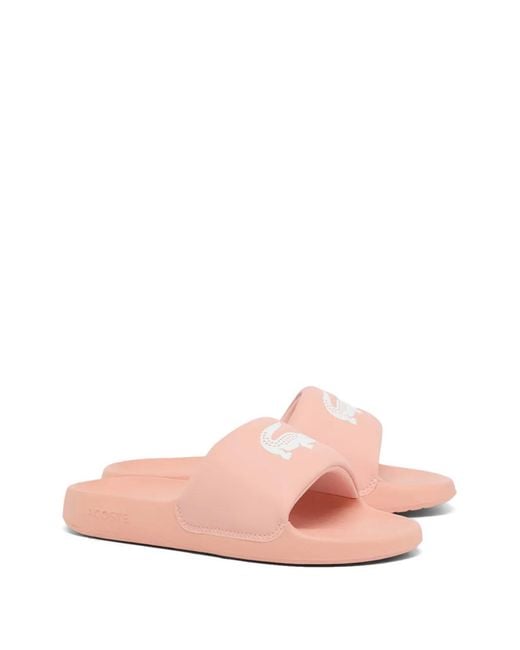 Lacoste Pink Serve Logo Slides