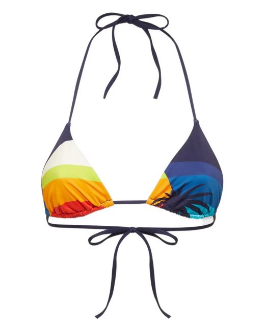 DSquared² Blue Graphic-Print Bikini Top