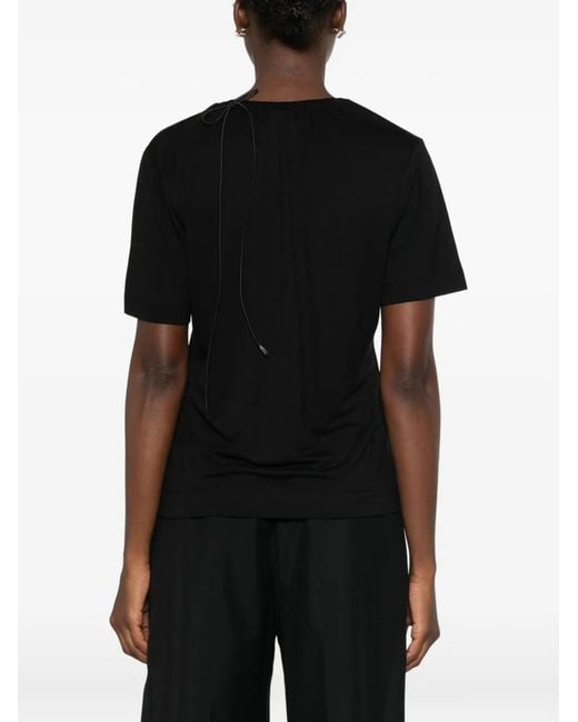 Simone Rocha Black Bow-Detail T-Shirt
