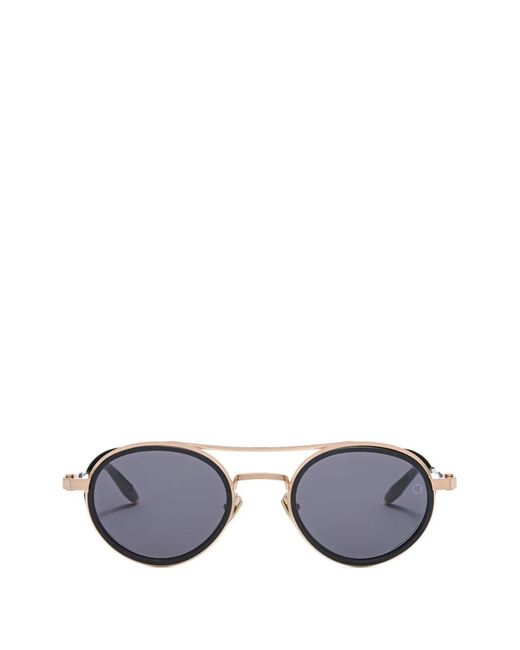 Akoni White Astria Round-Frame Sunglasses
