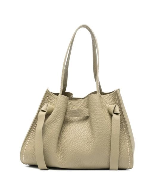 Borsa Tote Con Nodo di VISONA in Natural