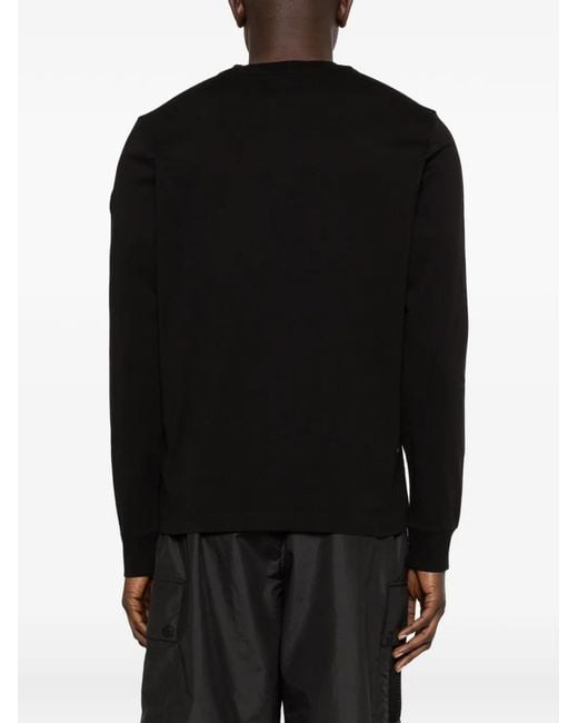 Moncler Black Long-Sleeve Cotton T-Shirt for men