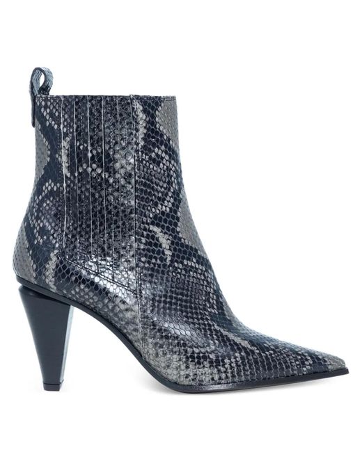 Roberto Festa Blue Nova Python-Print Ankle Boots