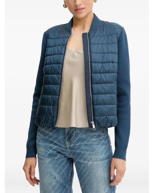 Boss Blue Quilted Panelled Jacket