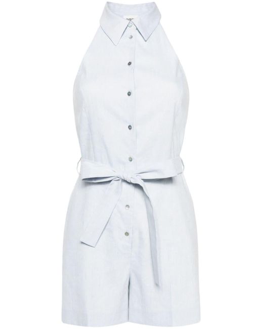 Claudie Pierlot White Pointed-collar Buttoned Playsuit