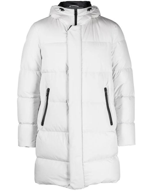 Herno White Feather Down Parka Coat for men