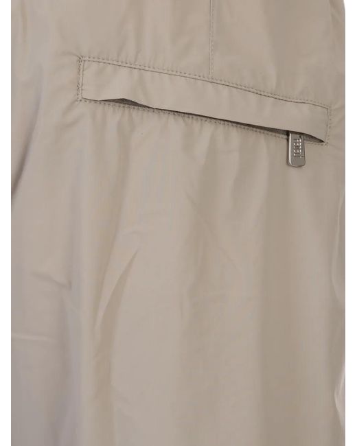 Fedeli Gray Drawstring Carabiner-Detail Shorts for men