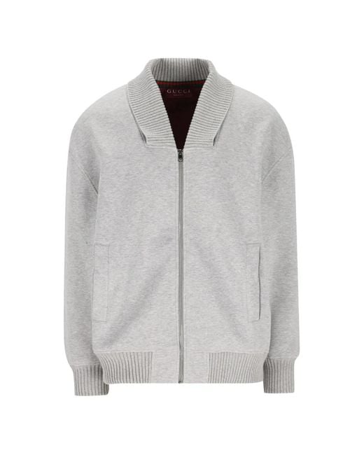 Gucci Gray Cotton Jersey Zip Jacket