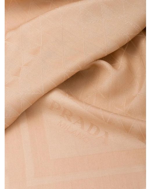 Prada Natural Silk Jacquard Scarf