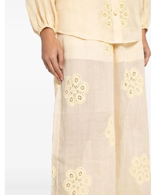Zimmermann Acadian フローラル パンツ Natural