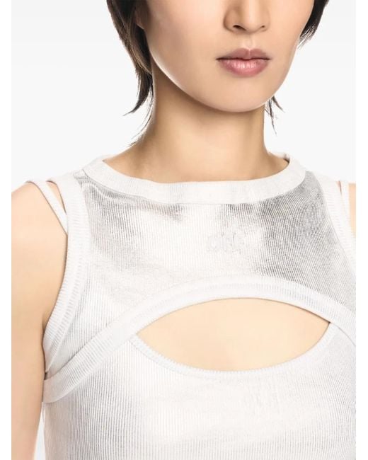 Off-White c/o Virgil Abloh White Ribbed Cut-Out Dress