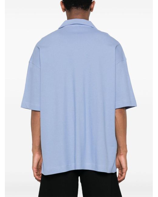 Versace Katoenen Poloshirt Met Logo-applicatie in het Blue voor heren
