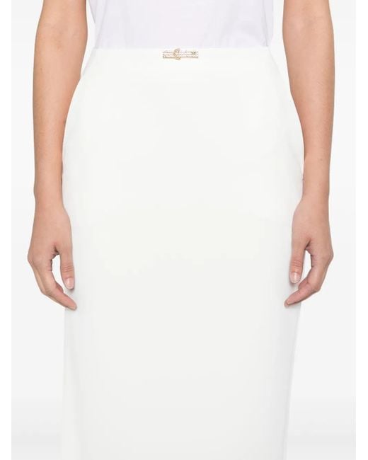 Falda midi de crepé Elisabetta Franchi de color White