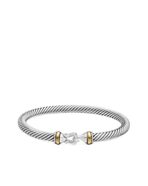 David Yurman Metallic 18Kt And Sterling Buckle Classic Cable Bracelet (5Mm)