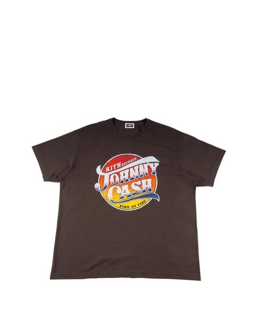 Kith Brown X Johnny Cash Ring Of Fire T-Shirt for men
